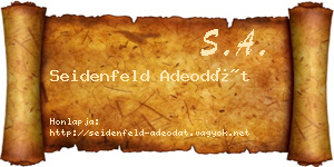 Seidenfeld Adeodát névjegykártya